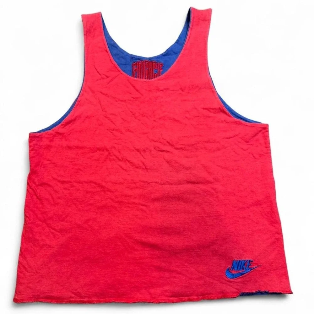Vintage 90s Nike Force Basketball Tank Top Cotton Jersey Reversible Size Medium